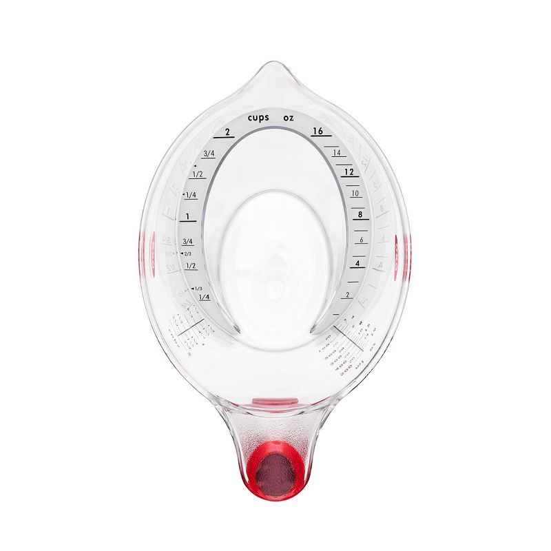 slide 2 of 7, OXO 2 Cup Angled Measuring Cup: Clear Plastic, Dishwasher-Safe, Lifetime Warranty, 7" Width, 4.1" Height, 1 ct