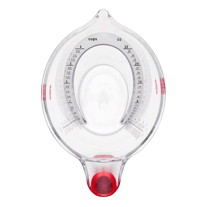 slide 2 of 6, OXO 4 Cup Angled Measuring Cup: Large Liquid Plastic, Dishwasher-Safe, Clear, Lifetime Warranty, 1 ct