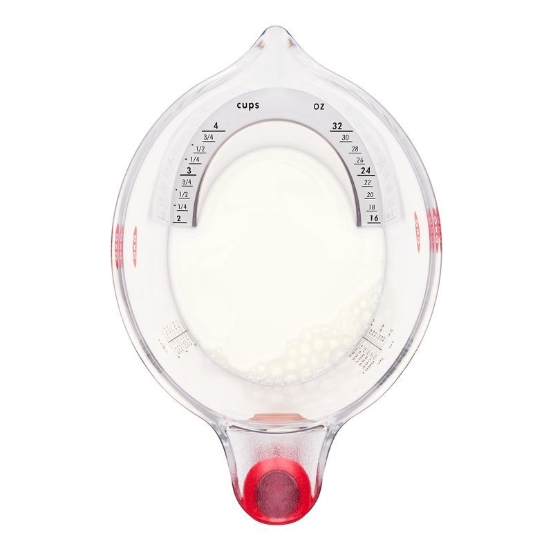 slide 4 of 6, OXO 4 Cup Angled Measuring Cup: Large Liquid Plastic, Dishwasher-Safe, Clear, Lifetime Warranty, 1 ct