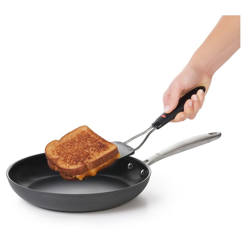 slide 2 of 5, OXO Large Nylon Flexible Turner Black: Soft-Grip Handle, Dishwasher-Safe Cooking Spatula, 12.7" Length, 1 ct