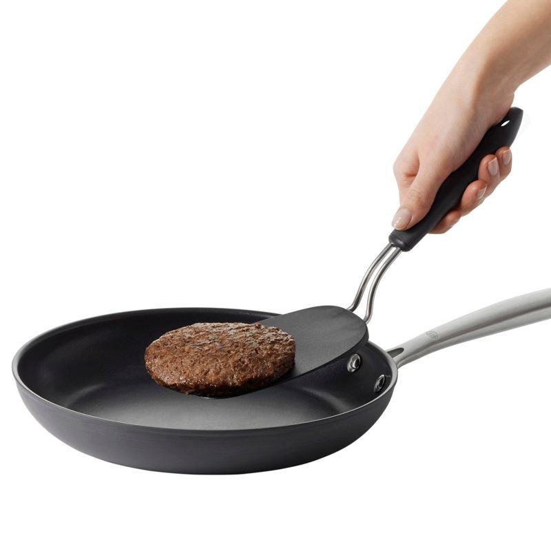 slide 3 of 5, OXO Large Nylon Flexible Turner Black: Soft-Grip Handle, Dishwasher-Safe Cooking Spatula, 12.7" Length, 1 ct