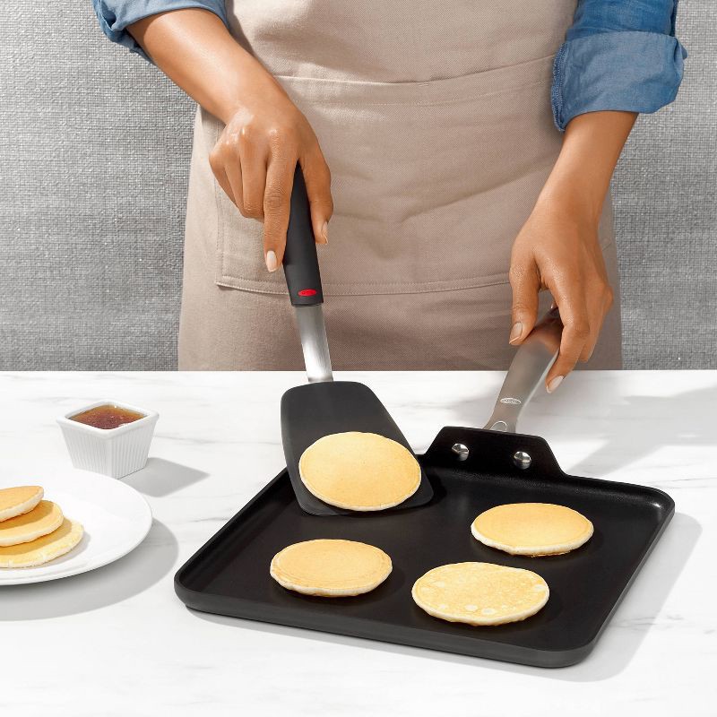 slide 5 of 5, OXO Large Nylon Flexible Turner Black: Soft-Grip Handle, Dishwasher-Safe Cooking Spatula, 12.7" Length, 1 ct