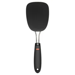 OXO Large Nylon Flexible Turner Black: Soft-Grip Handle, Dishwasher-Safe Cooking Spatula, 12.7" Length