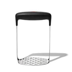 OXO Smooth Potato Masher: Stainless Steel & Plastic, Dishwasher-Safe, Black, Good Grips, Best Masher, 7.2" Length