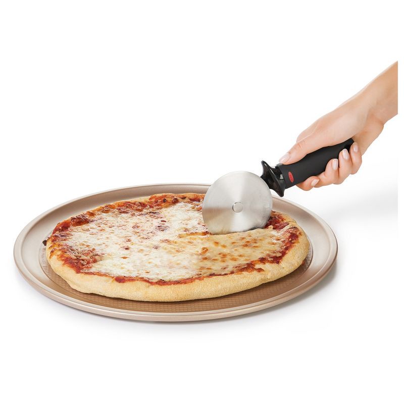 slide 2 of 5, OXO Softworks Pizza Wheel: Stainless Steel Pizza Slicer & Roller, Dishwasher-Safe, Black Handle, 1 ct