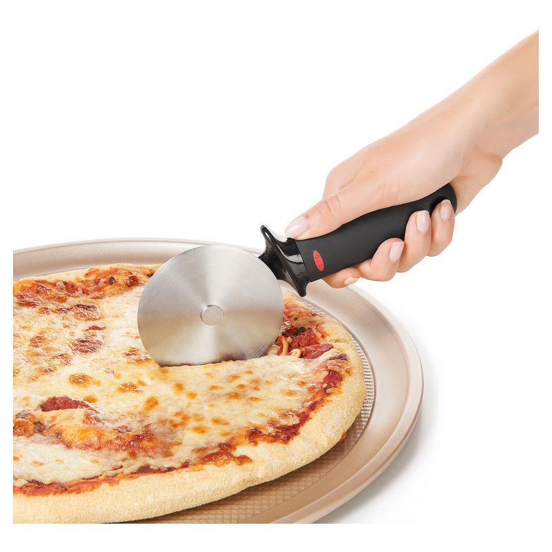 slide 3 of 5, OXO Softworks Pizza Wheel: Stainless Steel Pizza Slicer & Roller, Dishwasher-Safe, Black Handle, 1 ct