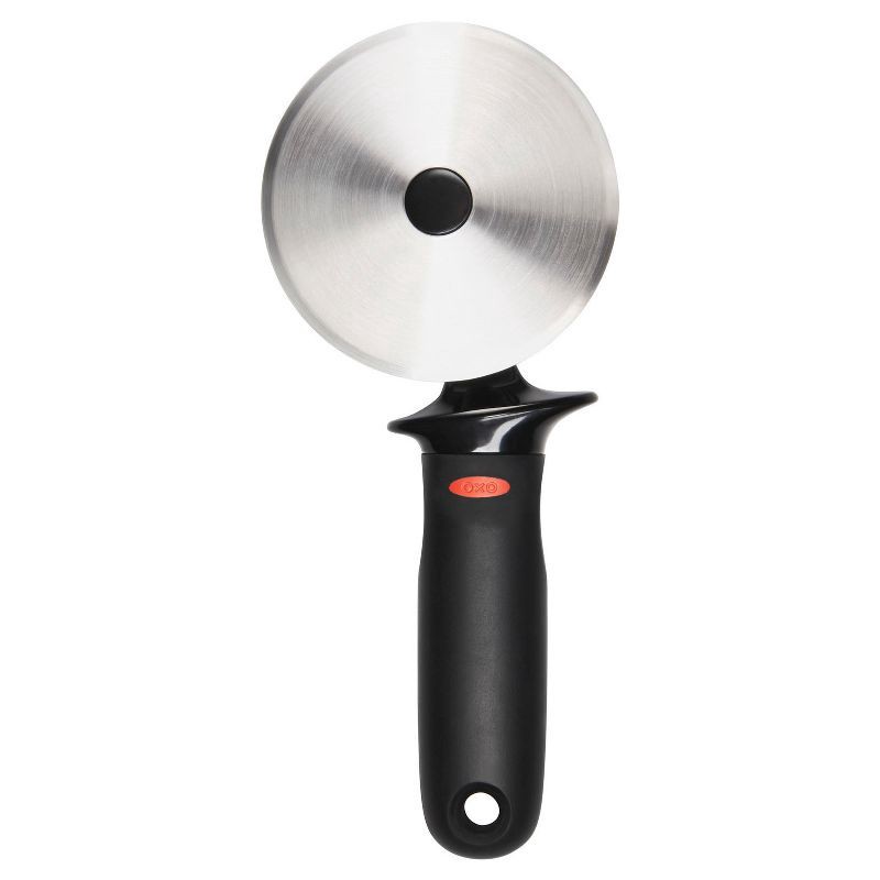 slide 1 of 5, OXO Softworks Pizza Wheel: Stainless Steel Pizza Slicer & Roller, Dishwasher-Safe, Black Handle, 1 ct