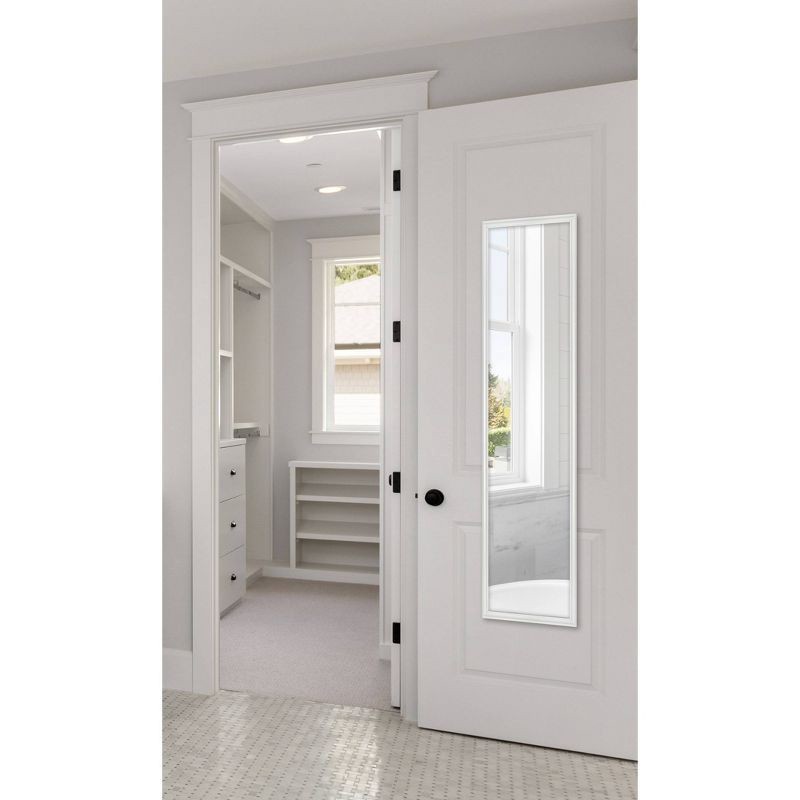 slide 5 of 5, 13.5" x 49.5" Framed Door Mirror White - Room Essentials™: Modern Style, Hangs Horizontally/Vertically, 1 ct