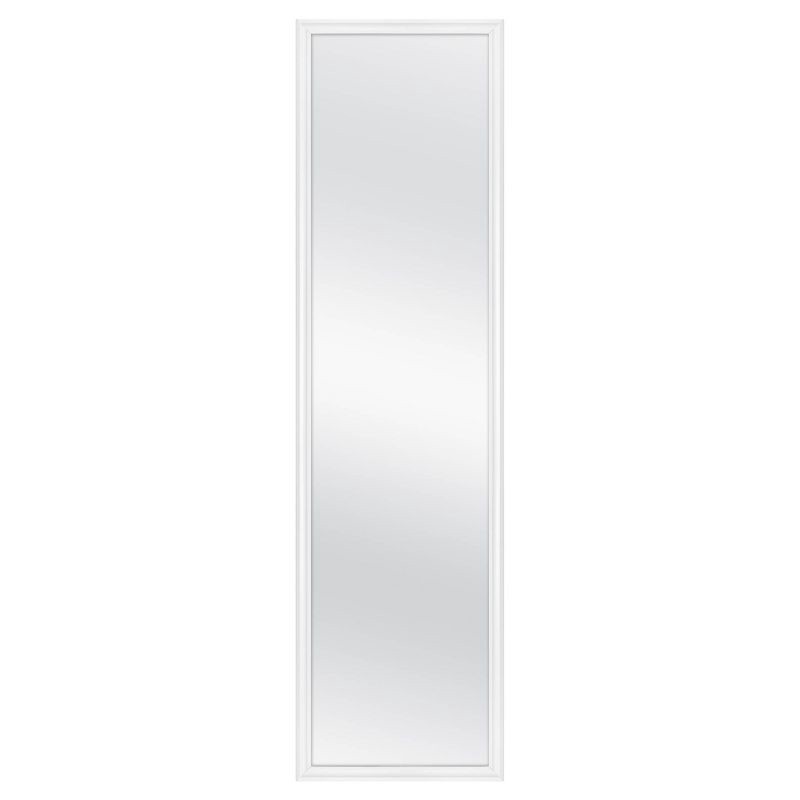 slide 1 of 5, 13.5" x 49.5" Framed Door Mirror White - Room Essentials™: Modern Style, Hangs Horizontally/Vertically, 1 ct