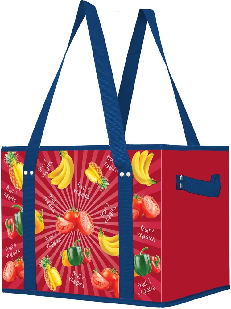 slide 1 of 1, Earthwise Box Tote - Red/Blue, 1 ct