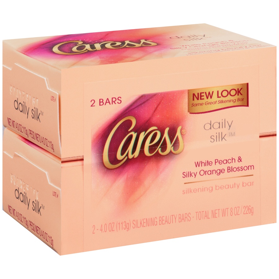 slide 2 of 7, Caress White Peach & Silky Orange Blossom Bar Soap, 2 ct