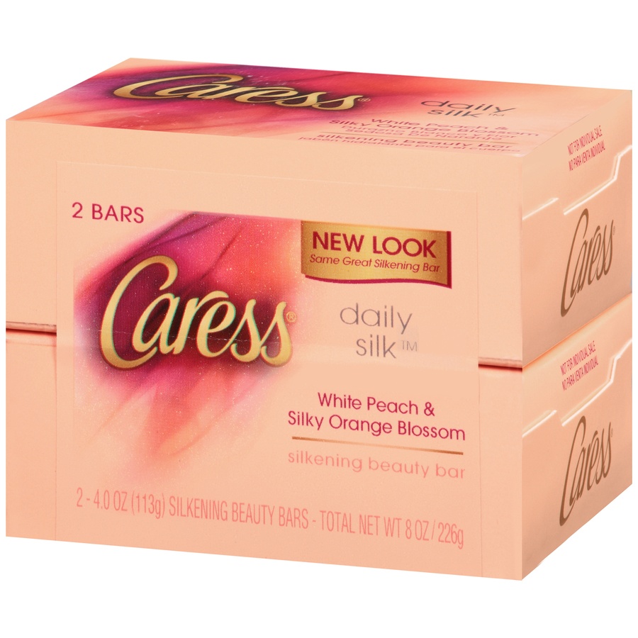 slide 3 of 7, Caress White Peach & Silky Orange Blossom Bar Soap, 2 ct