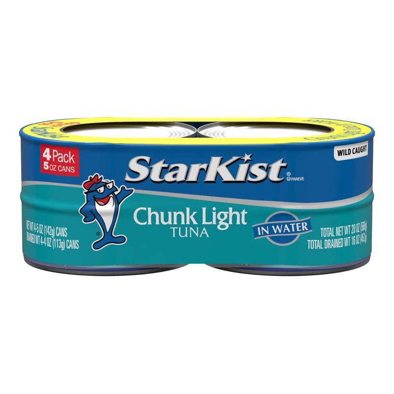 slide 1 of 11, StarKist Chunk Light Tuna in Water - 5oz/4ct: Gluten-Free, Soy-Free, Wild Caught, 5 oz; 4 ct