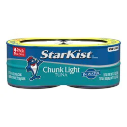 StarKist Chunk Light Tuna in Water - 5oz/4ct: Gluten-Free, Soy-Free, Wild Caught