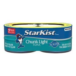 StarKist Chunk Light Tuna in Water - 5oz/4ct: Gluten-Free, Soy-Free, Wild Caught