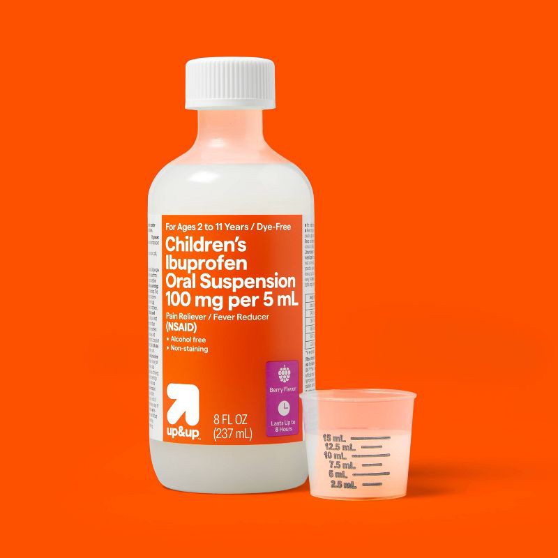 slide 2 of 5, Children's Ibuprofen (NSAID) Oral Suspension Pain Reliever & Fever Reducer Liquid - Berry - 8 oz. - up&up™, 8 oz