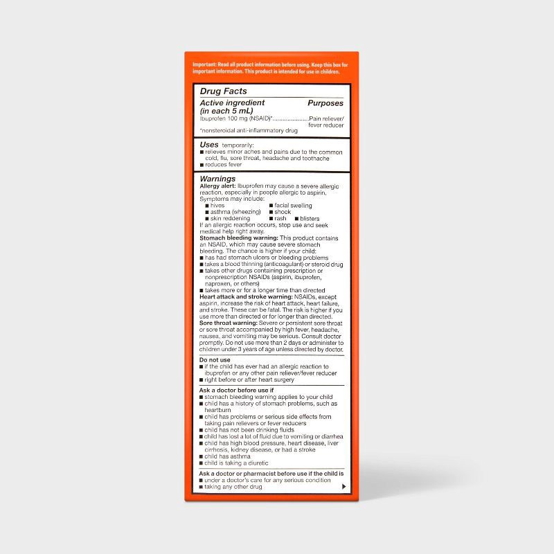 slide 3 of 5, Children's Ibuprofen (NSAID) Oral Suspension Pain Reliever & Fever Reducer Liquid - Berry - 8 oz. - up&up™, 8 oz