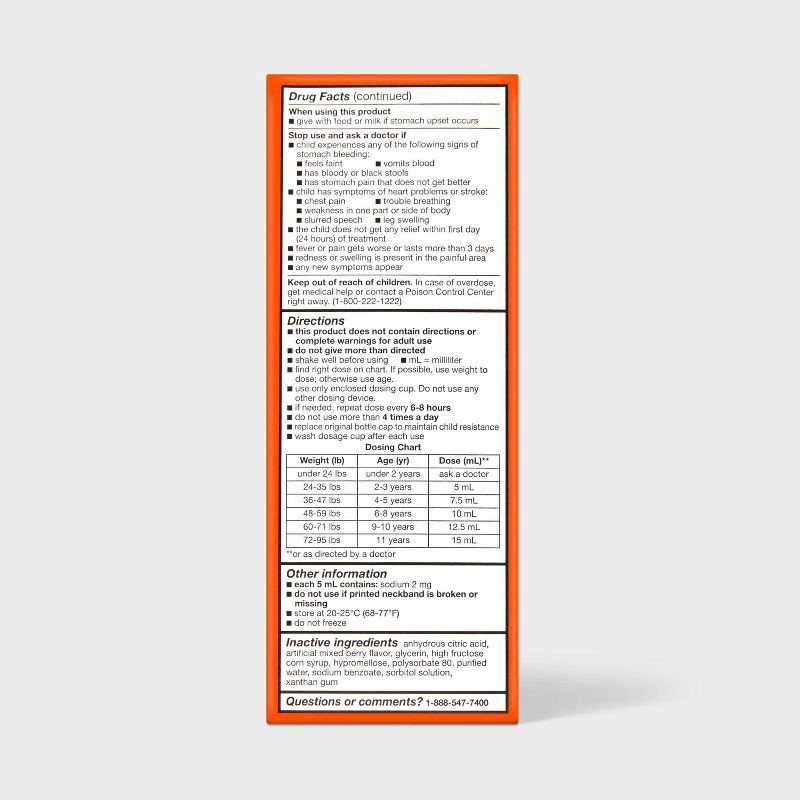 slide 4 of 5, Children's Ibuprofen (NSAID) Oral Suspension Pain Reliever & Fever Reducer Liquid - Berry - 8 oz. - up&up™, 8 oz