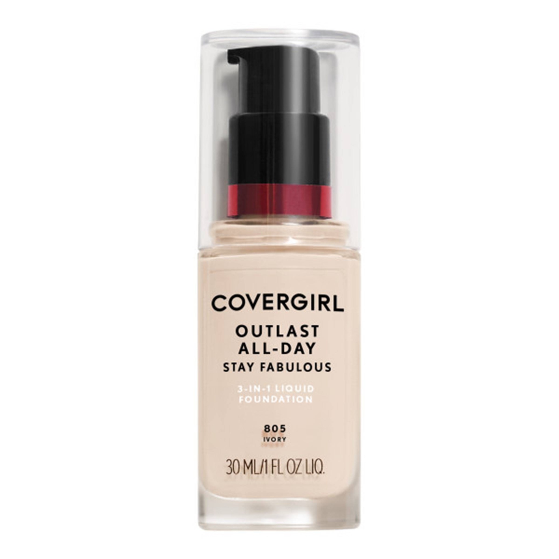 slide 1 of 2, Covergirl + Olay Stay Fabulous 3-in-1 Foundation 805 Ivory, 1 fl oz