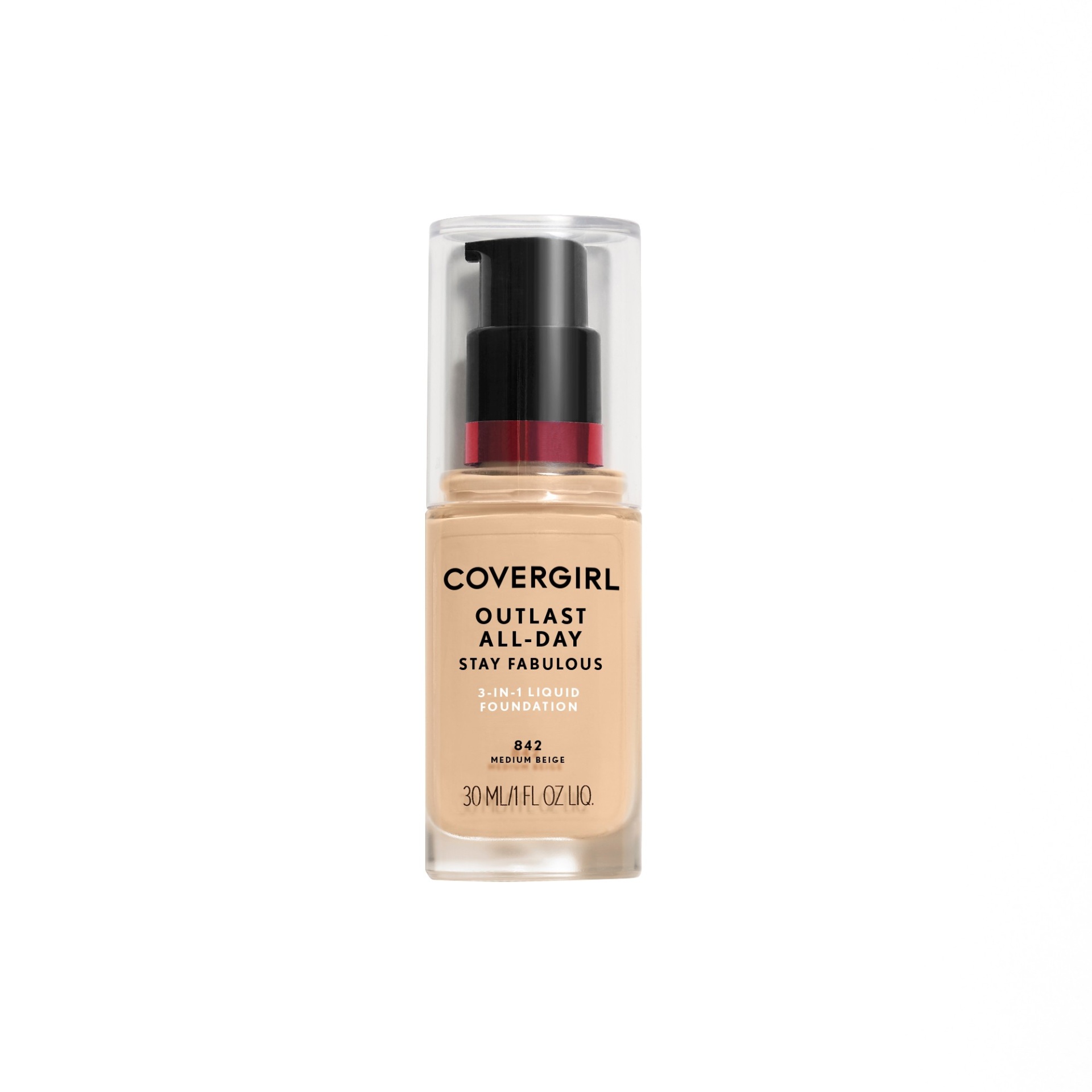 slide 1 of 3, Covergirl Olay Stay Fabulous 3In1 Foundation - 842 Medium Beige, 1 fl oz