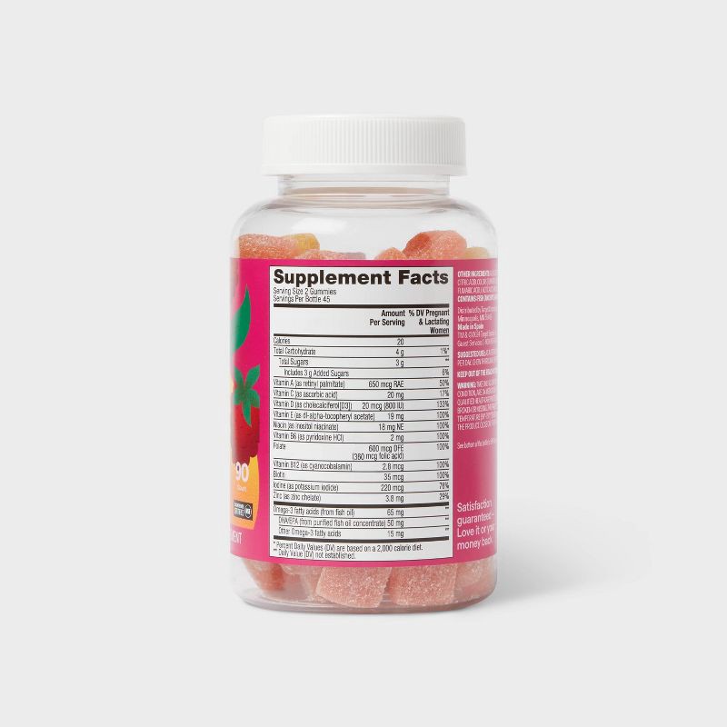 slide 4 of 6, Prenatal Multivitamin Gummies - Fruit Flavors - 90ct - up&up™, 90 ct
