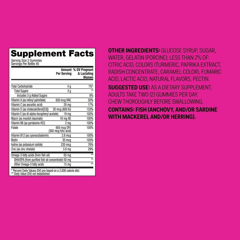slide 6 of 6, Prenatal Multivitamin Gummies - Fruit Flavors - 90ct - up&up™, 90 ct