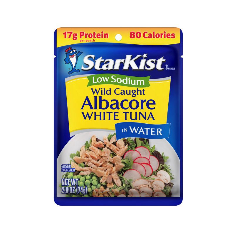 slide 1 of 5, StarKist Low Sodium Albacore White Tuna in Water Pouch - 2.6oz, 2.6 oz