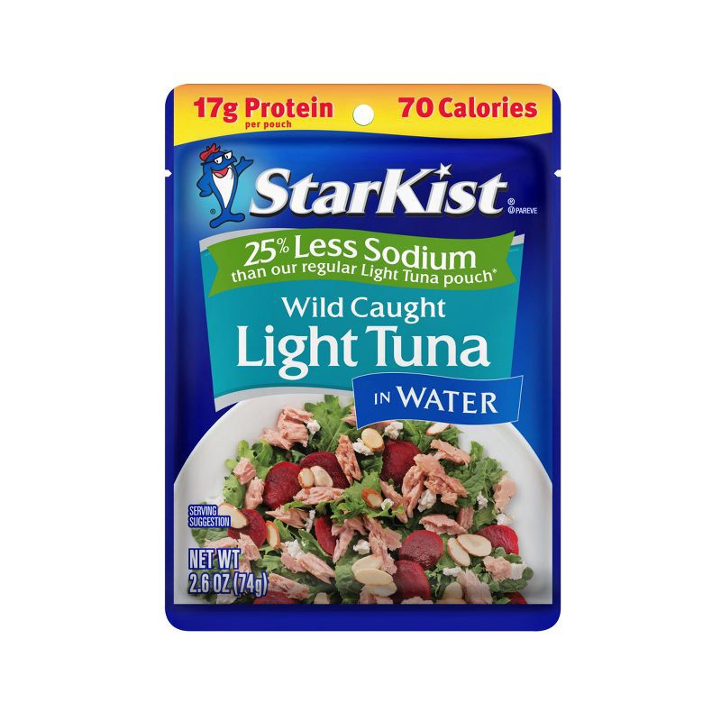 slide 1 of 4, StarKist Reduced Sodium Chunk Light Tuna in Water Pouch - 2.6oz, 2.6 oz