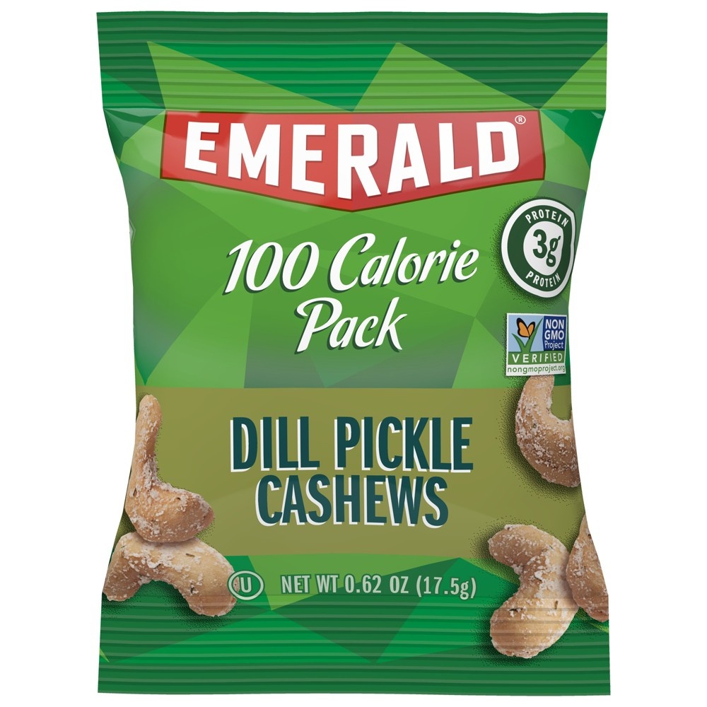 slide 2 of 6, Emerald 100 Cal Dill Pickle Cashews, 4.34 oz