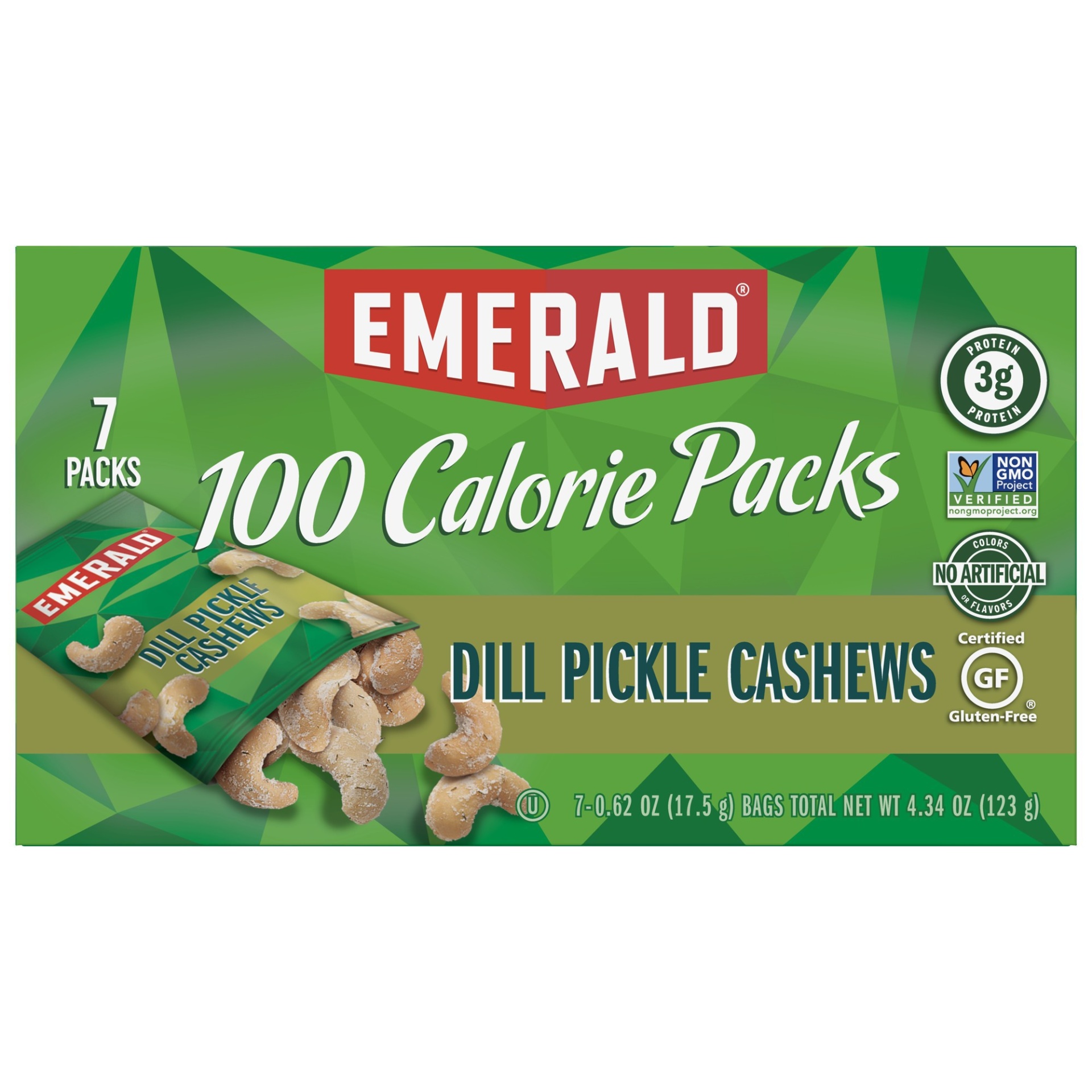 slide 1 of 6, Emerald 100 Cal Dill Pickle Cashews, 4.34 oz