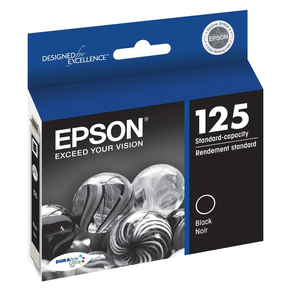 slide 2 of 6, Epson 125 DuraBrite Ultra Single Ink Cartridge - Black (T125120-CP), 1 ct