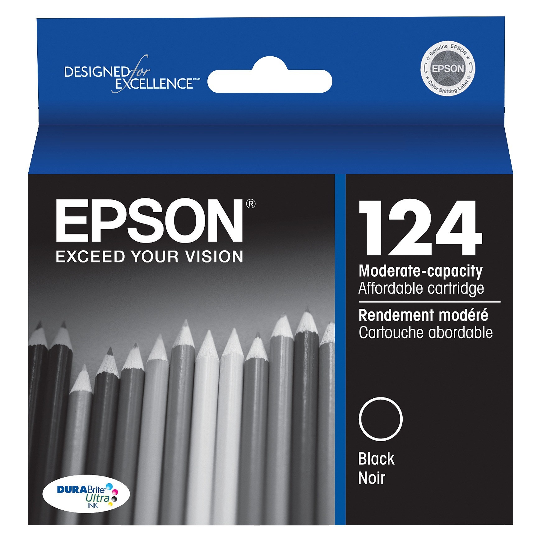 slide 1 of 2, Epson 124 Single Ink Cartridge - Black (T124120-CP), 1 ct