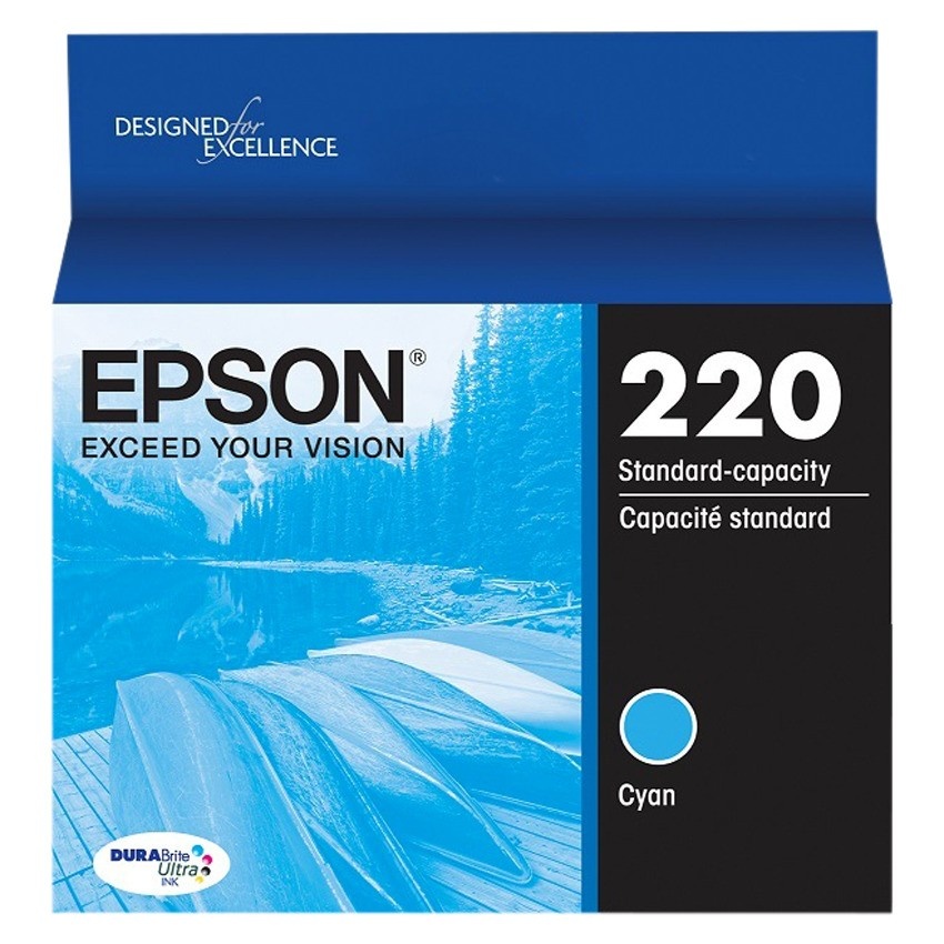 slide 1 of 2, Epson 220 Cyan Ink Cartridge, 1 ct