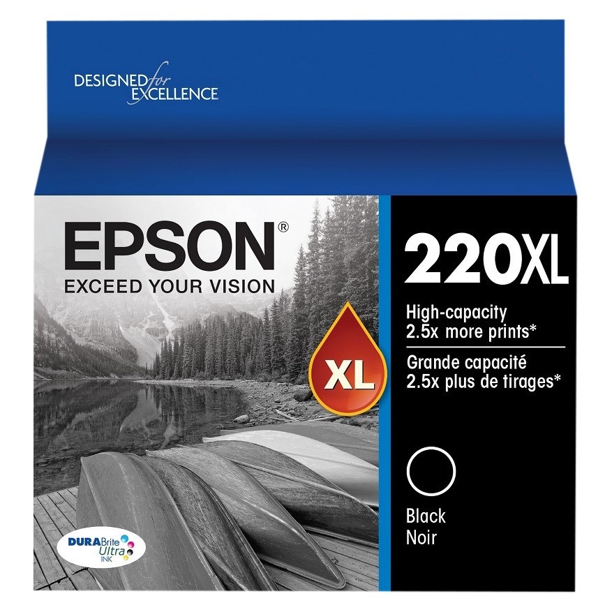 slide 1 of 5, Epson 220XL Single Ink Cartridge - Black (T220XL120-CP), 1 ct