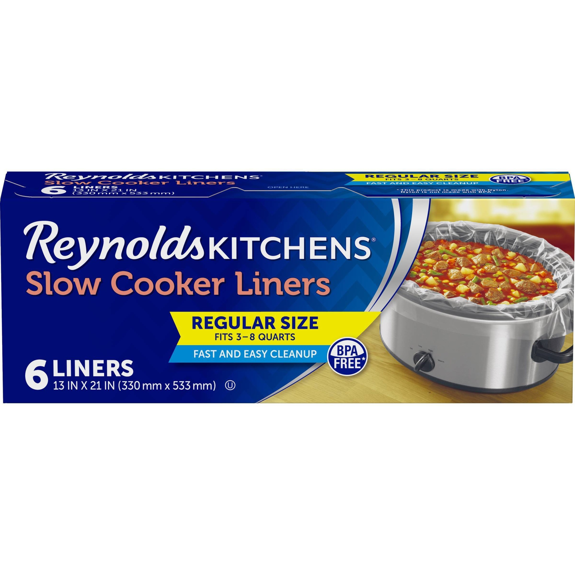 slide 1 of 6, Reynolds Kitchens Regular Size Slow Cooker Liners - 6ct, 6 ct