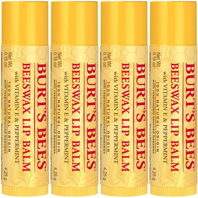 slide 15 of 20, Burt's Bees Lip Balm - Beeswax - 4ct/0.6oz, 4 ct; 0.6 oz