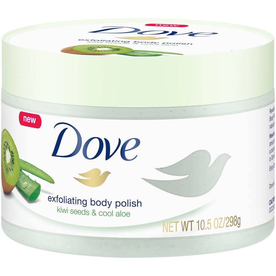 slide 3 of 4, Dove Body Polish Kiwi Seeds And Cool Aloe, 10 oz