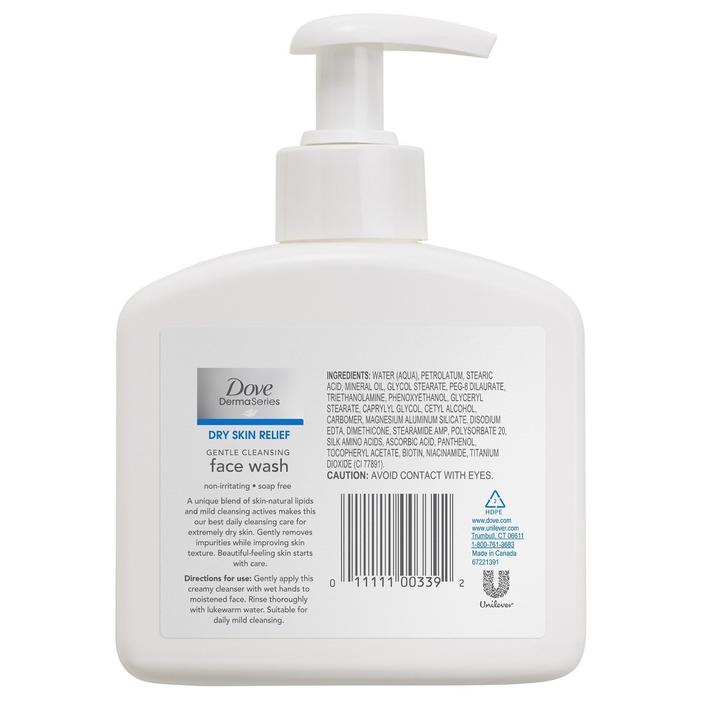 slide 4 of 4, Dove DermaSeries Face Wash Dry Skin Relief, 8.45 fl oz