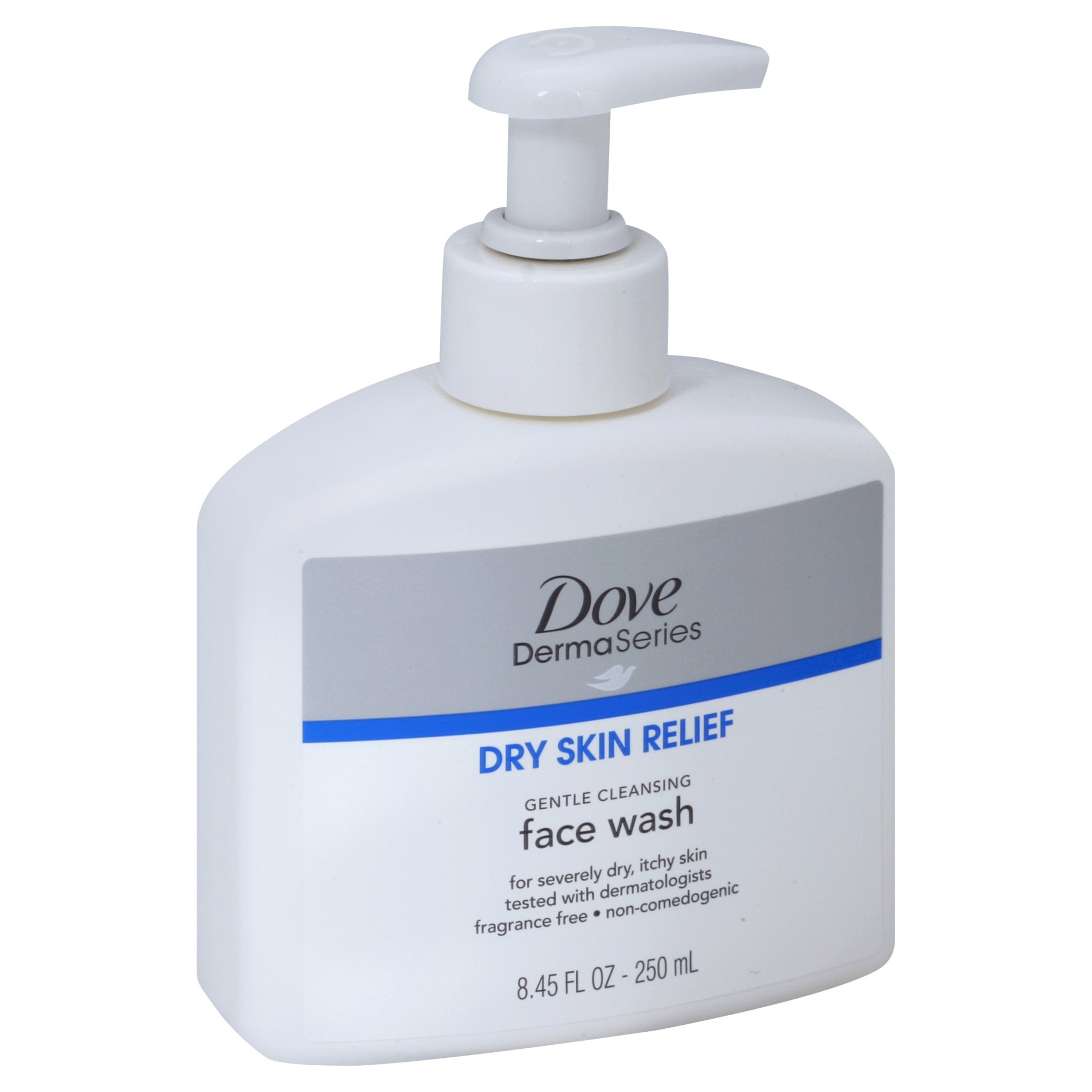 slide 1 of 4, Dove DermaSeries Face Wash Dry Skin Relief, 8.45 fl oz