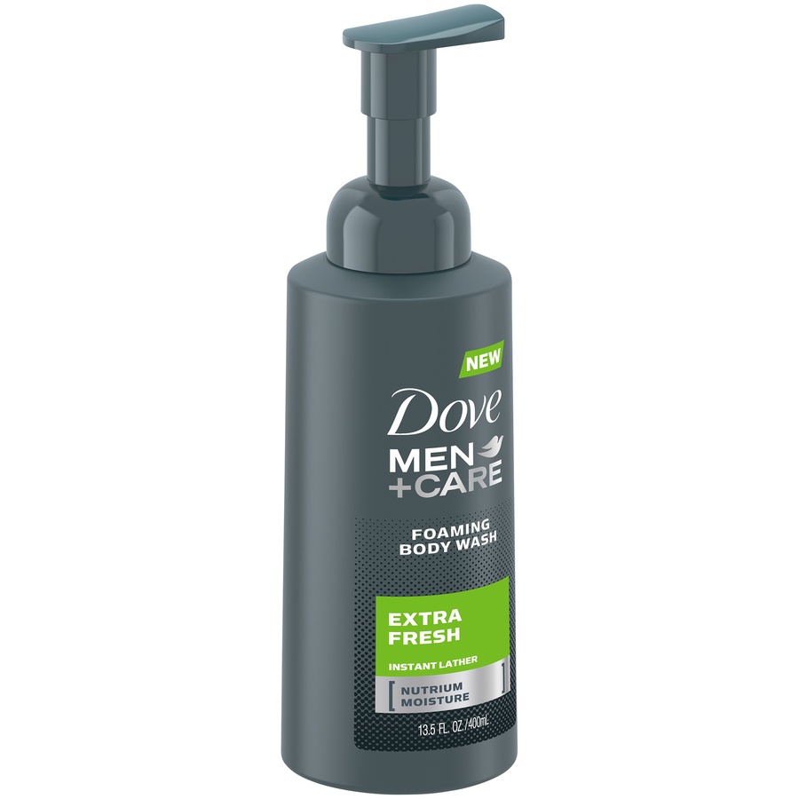 slide 2 of 4, Dove Men + Care Extra Fresh Shower Foam , 13.5 fl oz