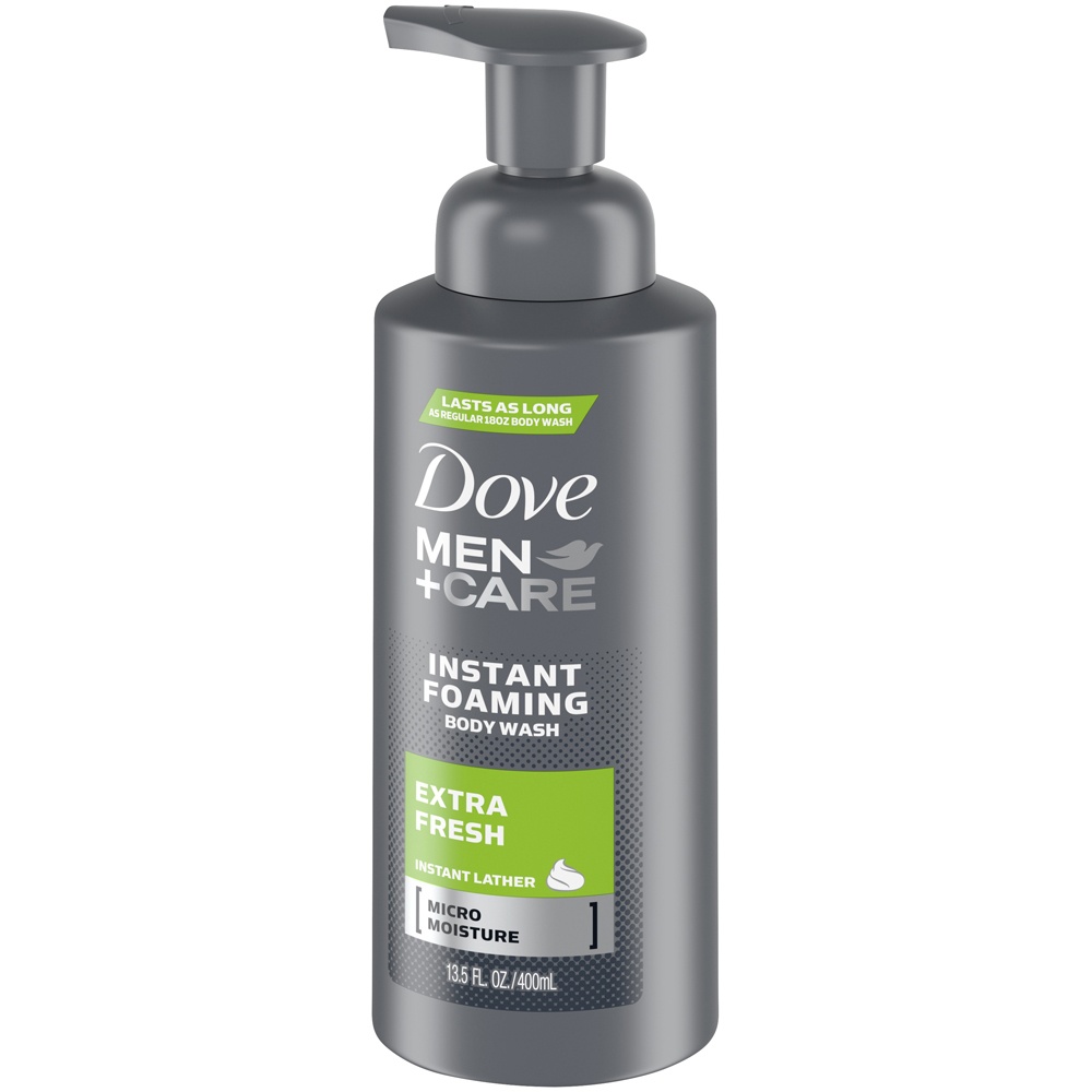 slide 3 of 4, Dove Men + Care Extra Fresh Shower Foam , 13.5 fl oz