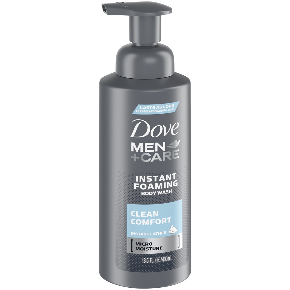 slide 2 of 4, Dove Men Shower Foam Clean Comfort, 13.5 fl oz