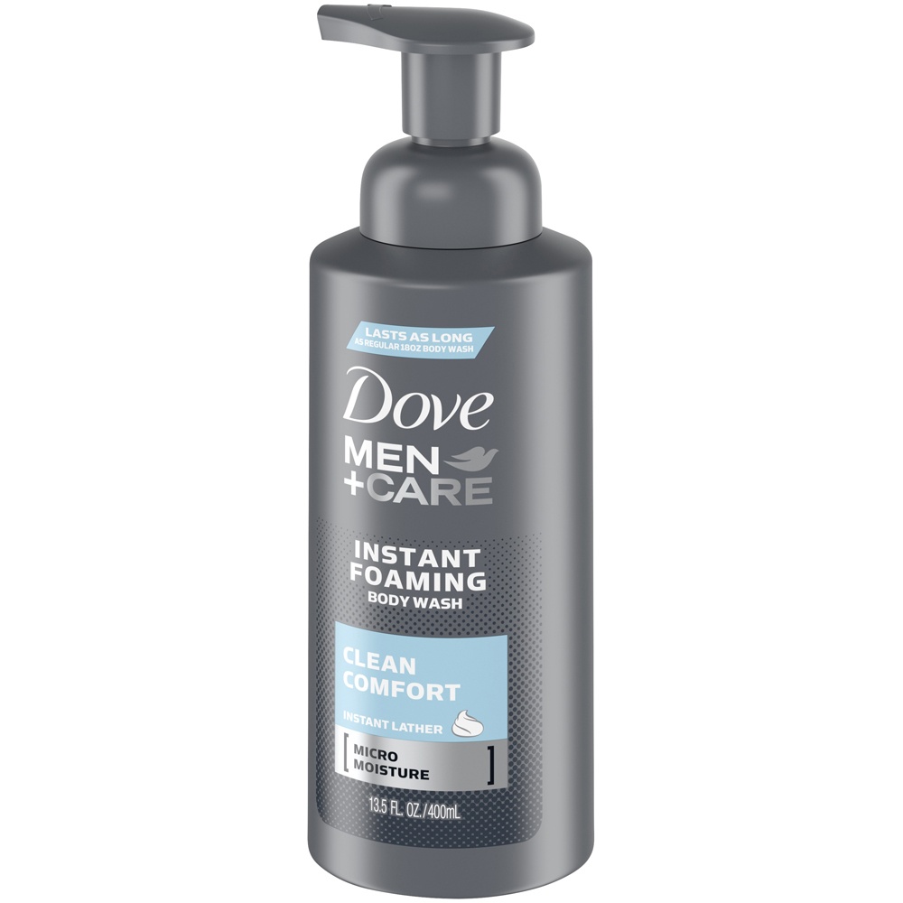 slide 3 of 4, Dove Men Shower Foam Clean Comfort, 13.5 fl oz