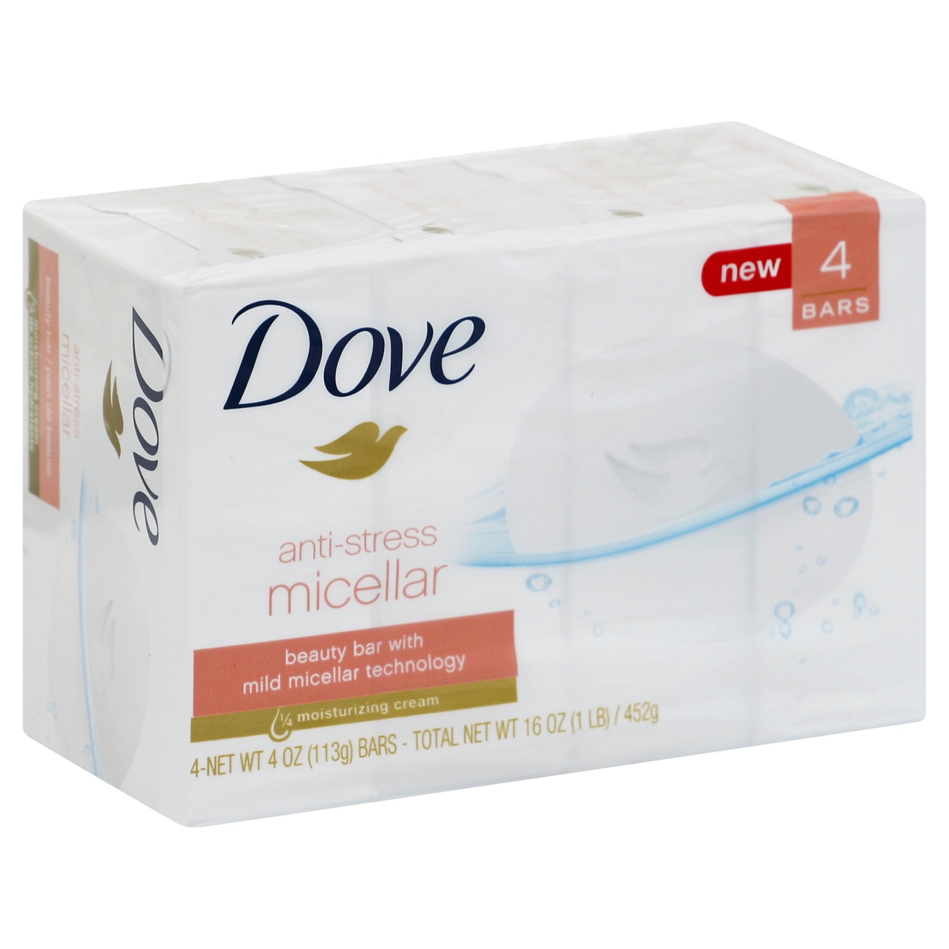 slide 1 of 2, Dove Beauty Bar Micellar Water, 4 ct