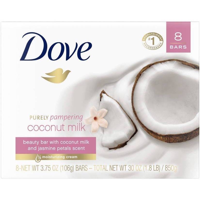 Dove Beauty Dove Purely Pampering Coconut Milk Beauty Bar Soap 8 Ct 375 Oz Shipt 9203