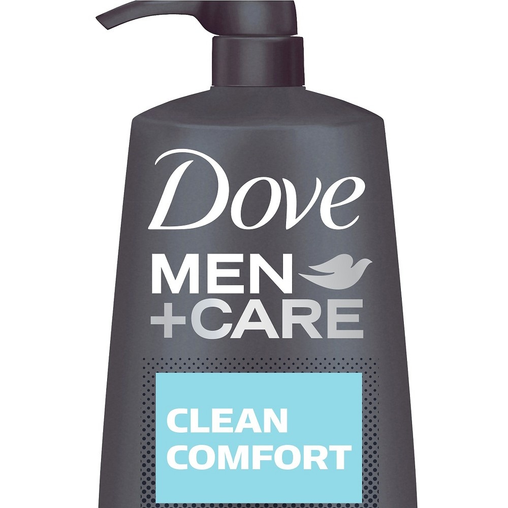 slide 3 of 6, Dove Men+Care Clean Comfort Body Wash + Face Wash Pump, 23.5 oz