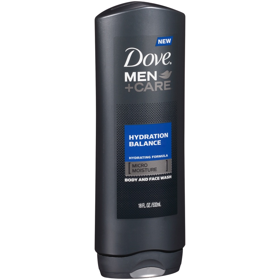 slide 2 of 7, Dove Men+Care Body And Face Wash Hydration Balance, 18 oz