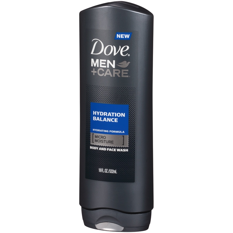 slide 3 of 7, Dove Men+Care Body And Face Wash Hydration Balance, 18 oz