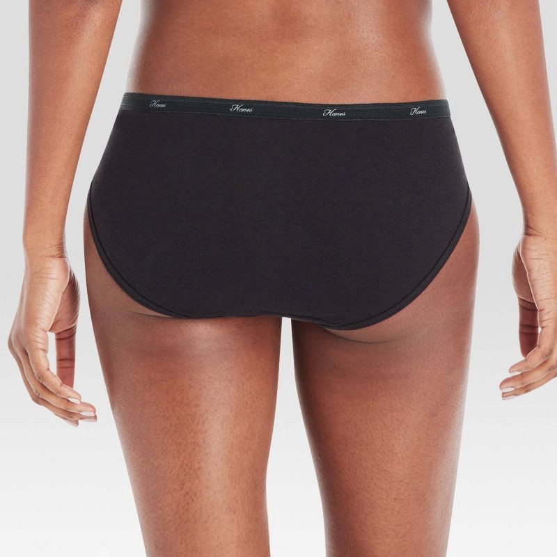 slide 4 of 4, Hanes Women's 6pk Cool Comfort Bikini Underwear - Colors and Pattern May Vary 6: Cotton Knit Midweight Panties, 6 ct