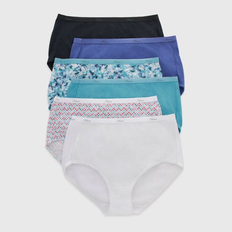 slide 1 of 5, Hanes Women's Core Cotton Briefs Underwear 6pk - Multi 8, 6 ct